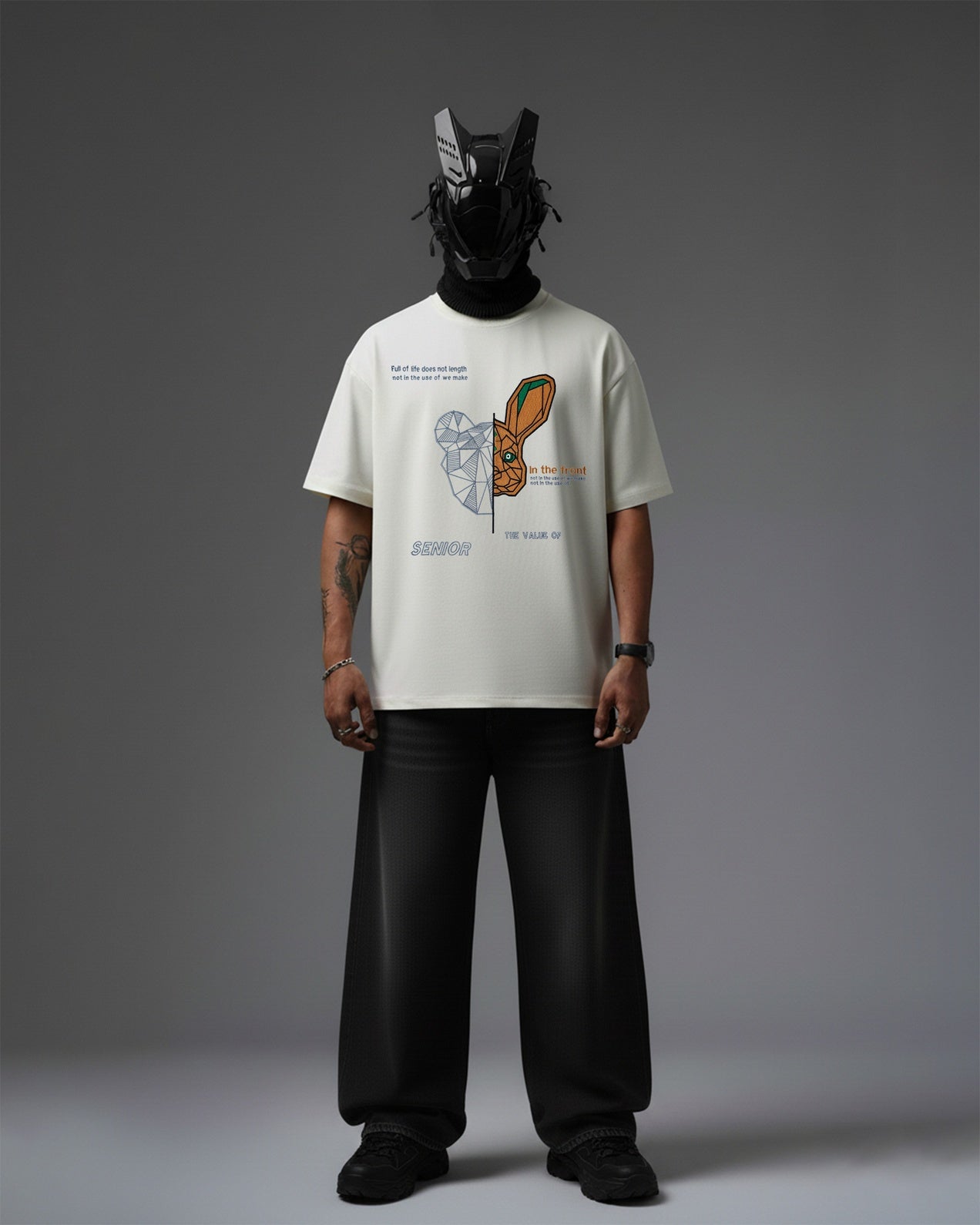 SENIOR TEDDY EMBROIDERY OVER-SIZED T SHIRT