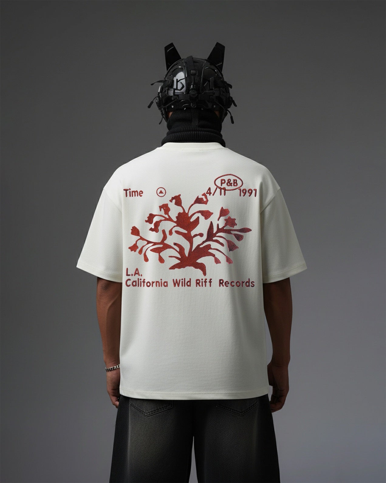 BONSAI TREE EMBROIDERY OVER-SIZED T SHIRT