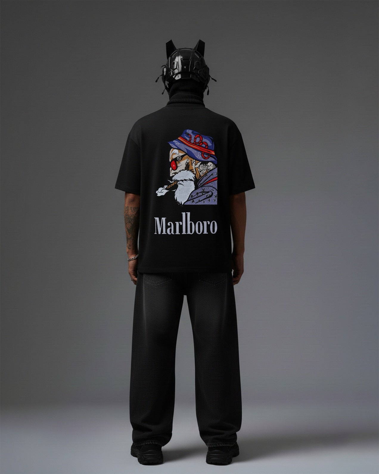 MARLBORO EMBROIDERY OVER-SIZED T SHIRT