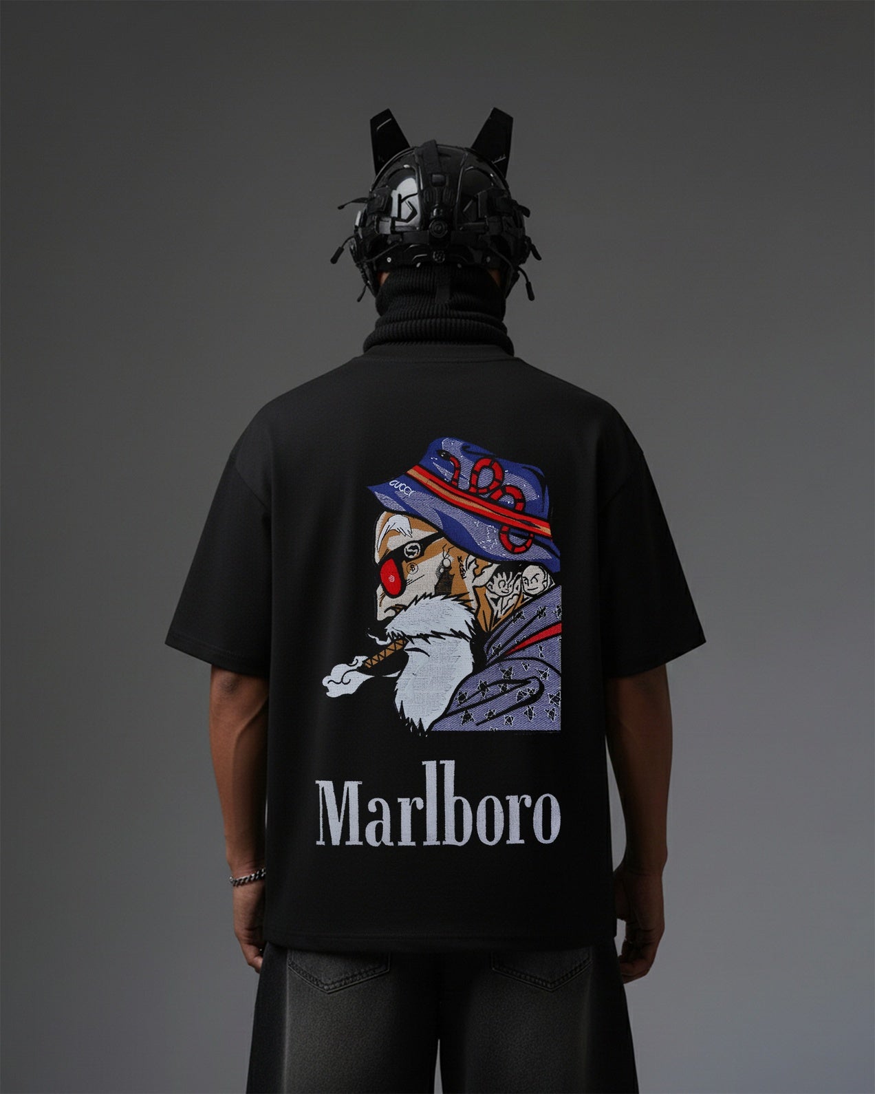 MARLBORO EMBROIDERY OVER-SIZED T SHIRT