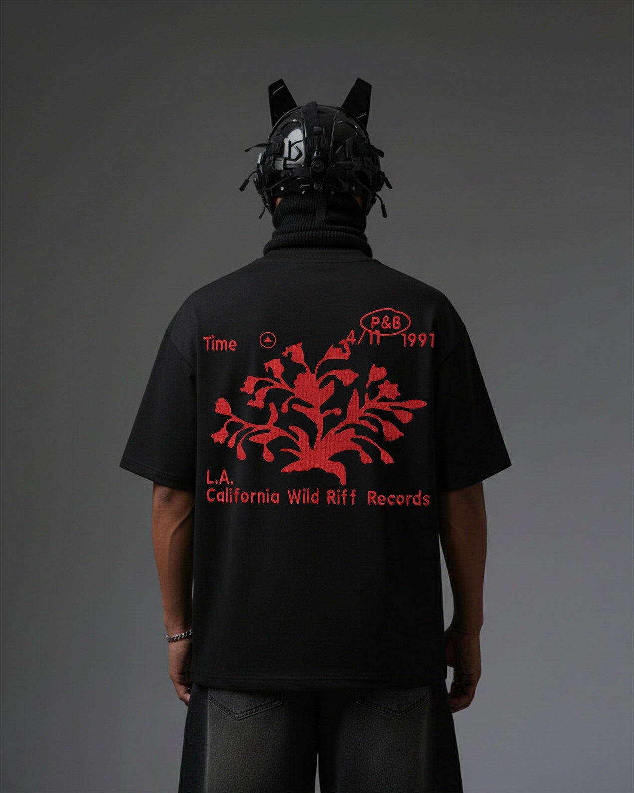 BONSAI TREE EMBROIDERY OVER-SIZED T SHIRT