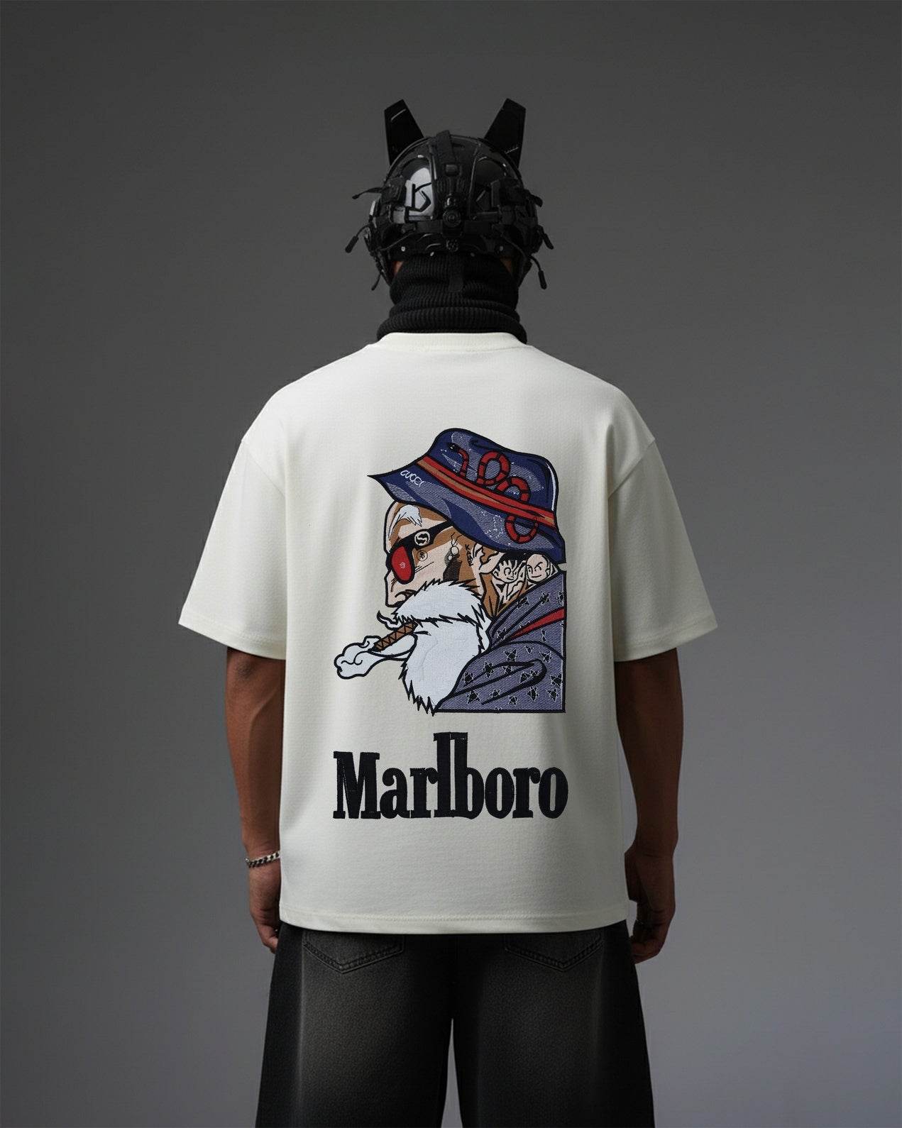 MARLBORO EMBROIDERY OVER-SIZED T SHIRT