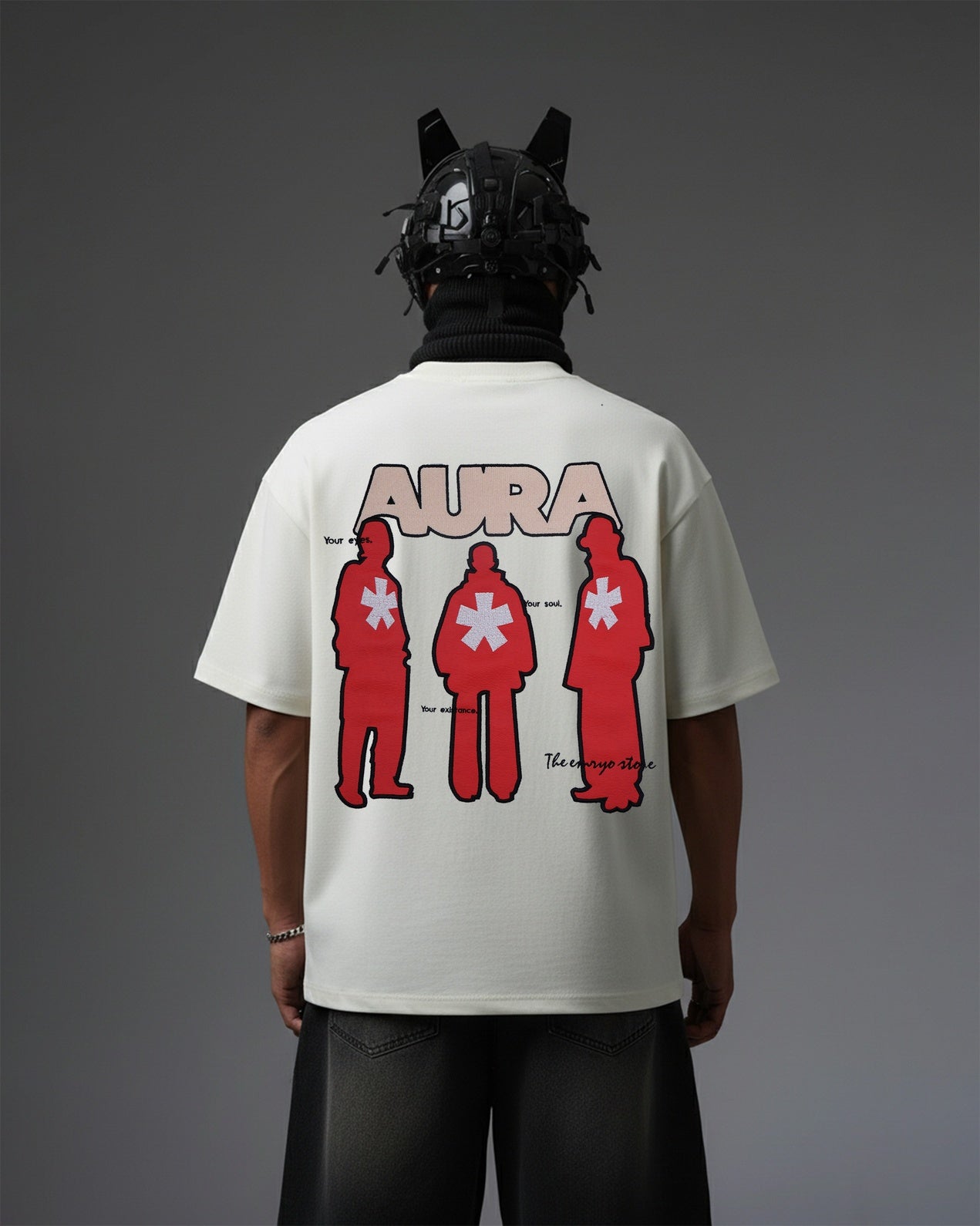 AURA APPLIQUE WITH EMBROIDERY OVER-SIZED T SHIRT