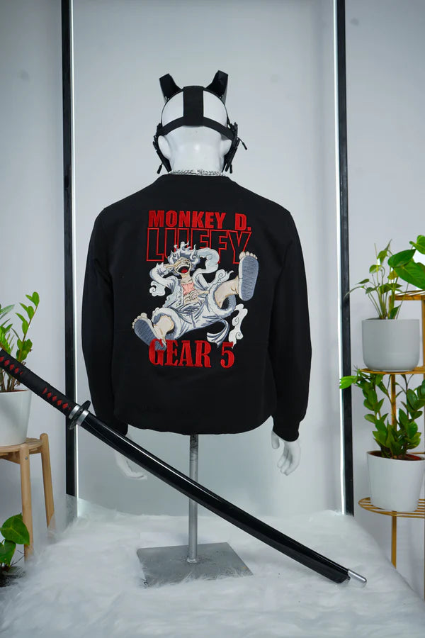 LUFFY RED EMBROIDERY SWEATSHIRT - My Store