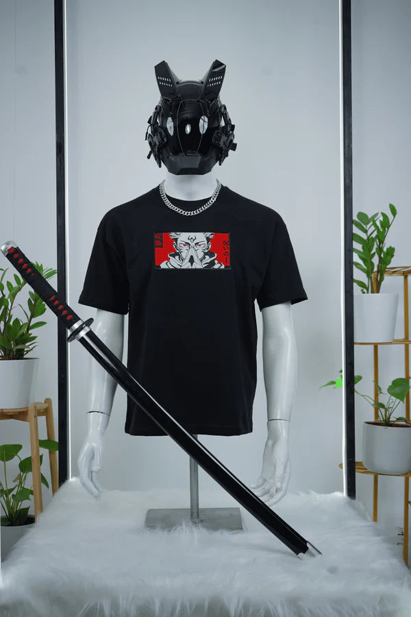SUKUNA EMBROIDERY OVER-SIZED T SHIRT - My Store