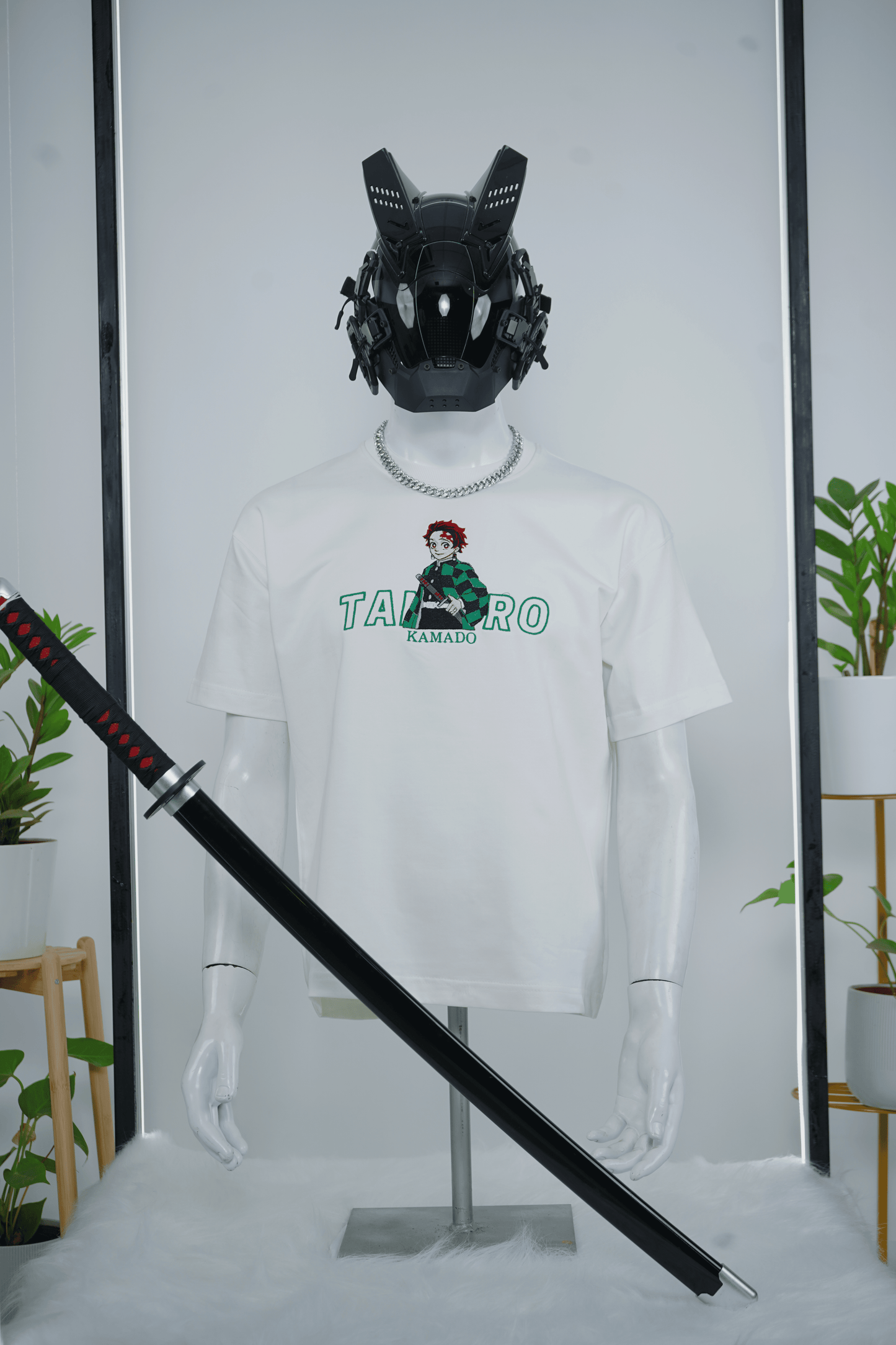TANJIRO EMBROIDERY OVER-SIZED T SHIRT - My Store