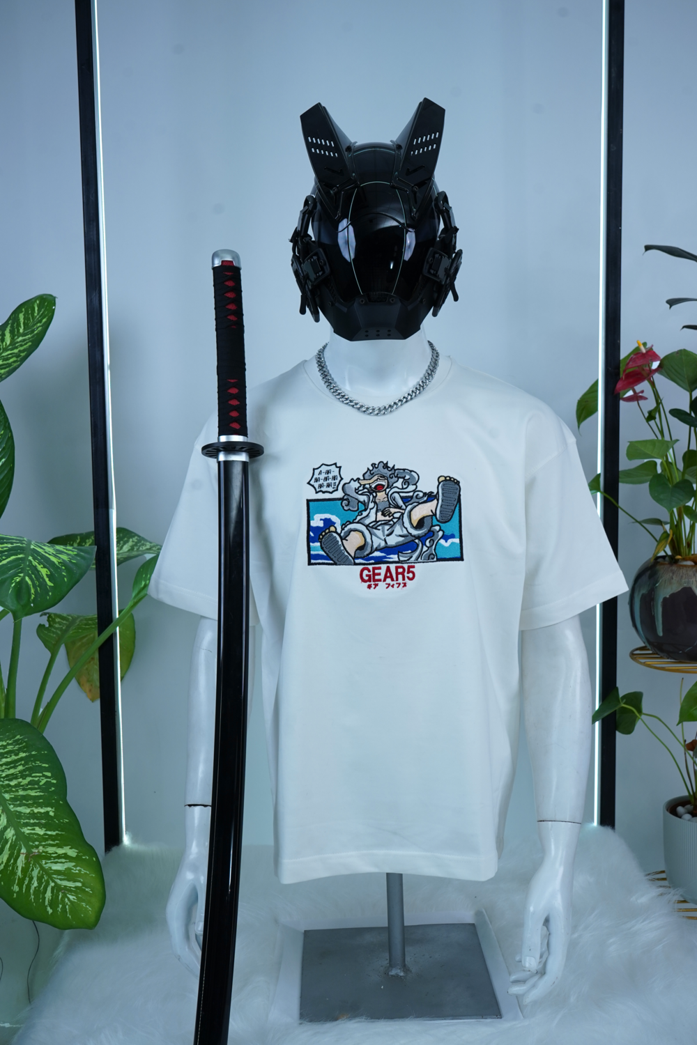 LUFFY GEAR-5 EMBROIDERY OVER-SIZED T SHIRT - My Store