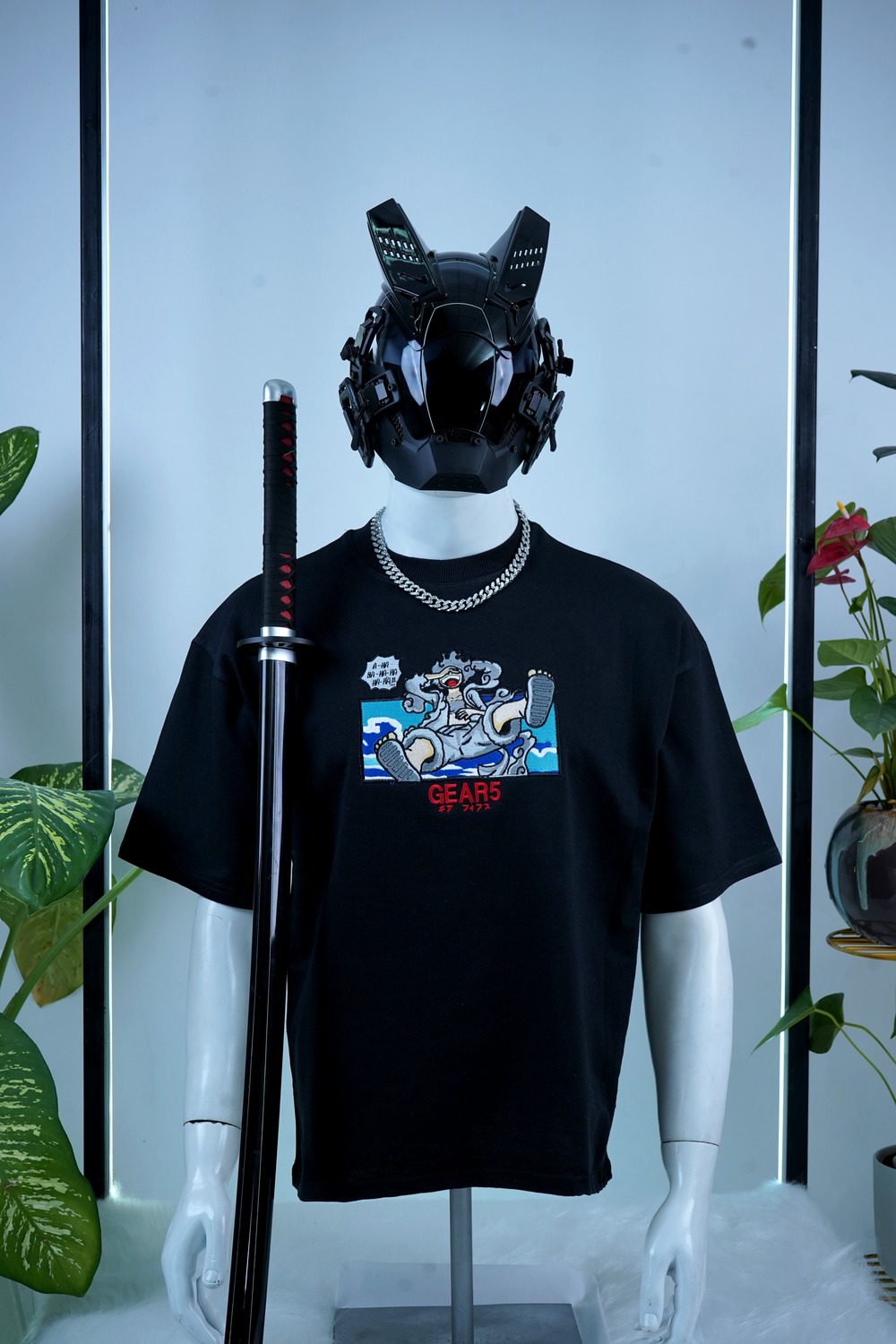 LUFFY GEAR-5 EMBROIDERY OVER-SIZED T SHIRT - My Store