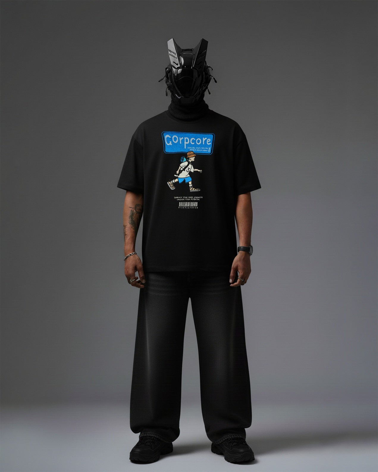 CORPCORE EMBROIDERY OVER-SIZED T SHIRT