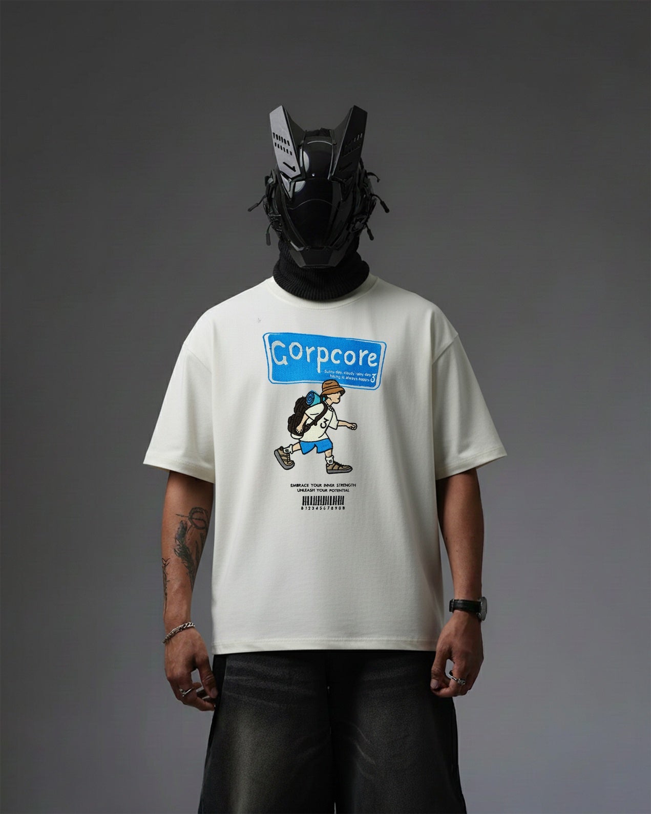 CORPCORE EMBROIDERY OVER-SIZED T SHIRT
