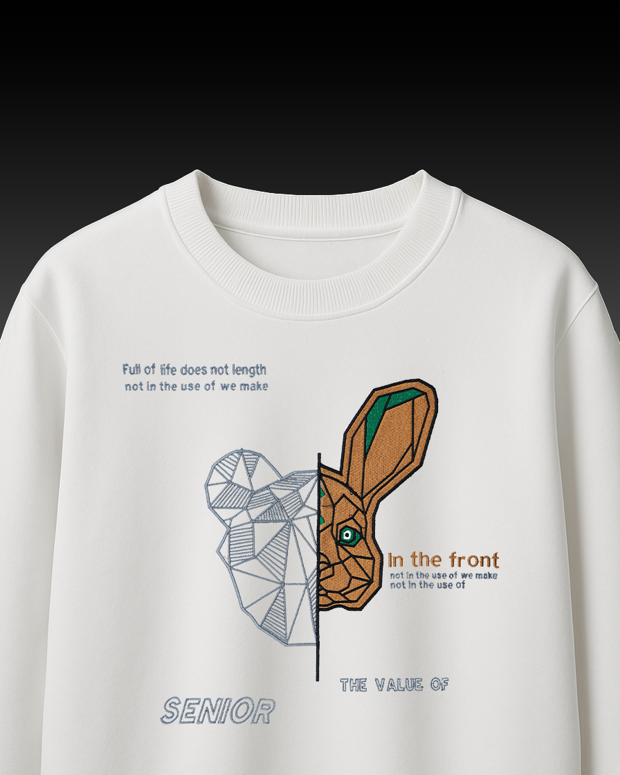SENIOR TEDDY EMBROIDERY OVER-SIZED T SHIRT