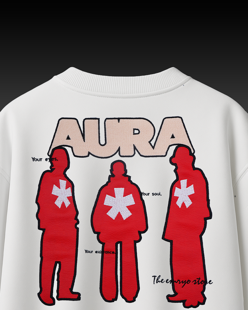 AURA APPLIQUE WITH EMBROIDERY OVER-SIZED T SHIRT