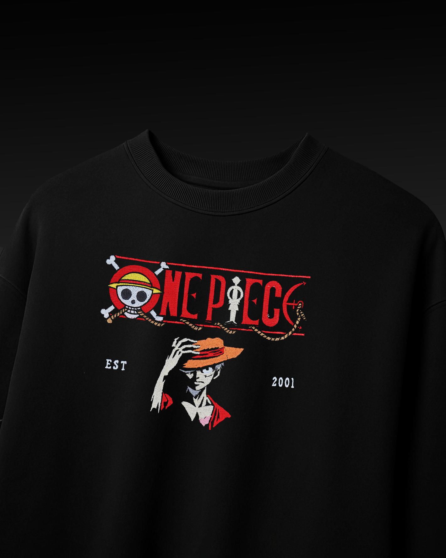 ONE-PIECE EMBROIDERY OVER-SIZED T SHIRT