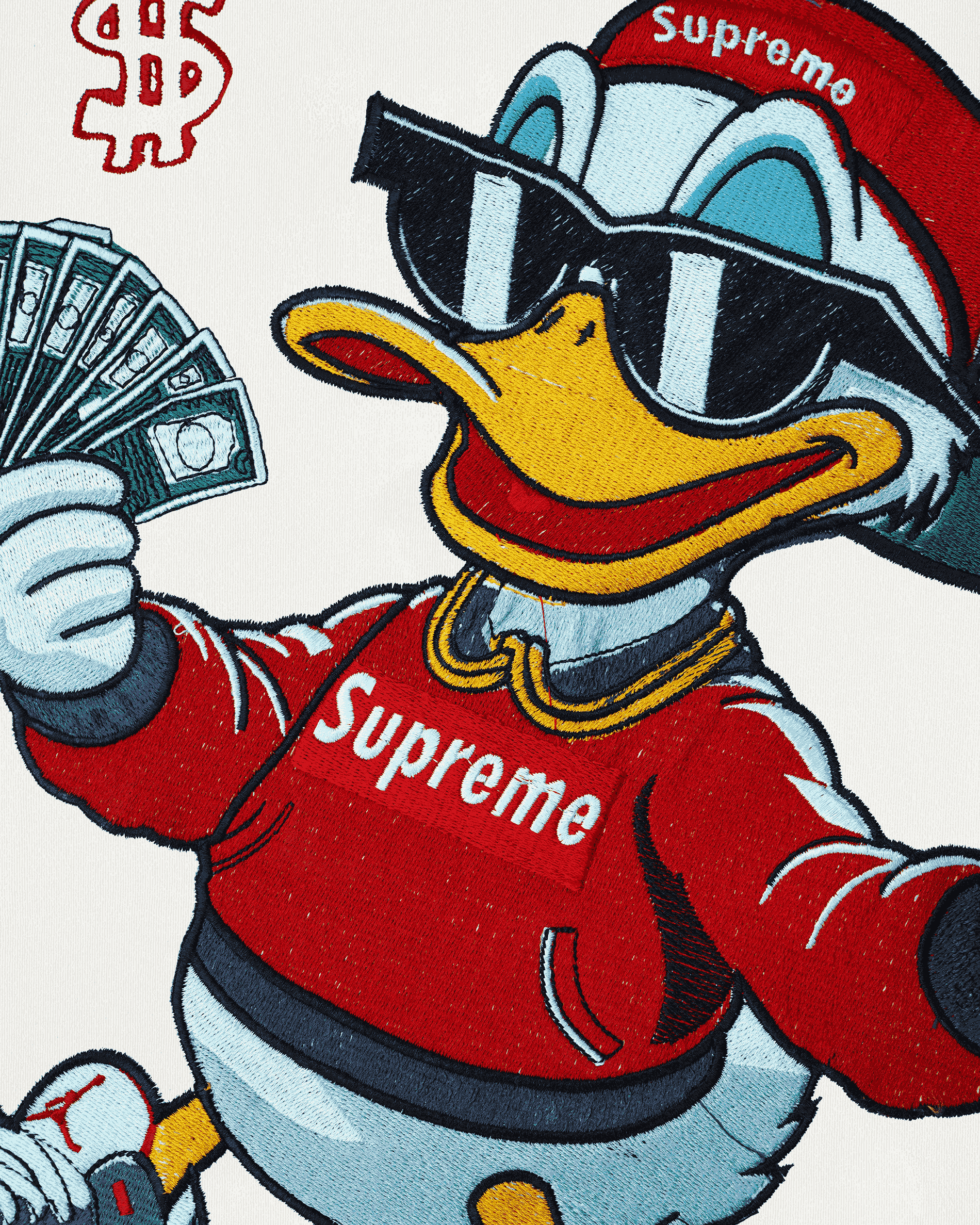 PENINSULA DUCK EMBROIDERY OVER-SIZED T SHIRT