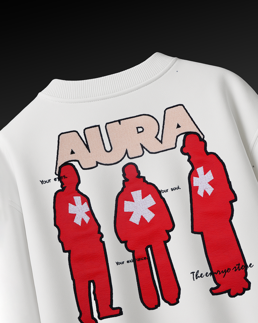 AURA APPLIQUE WITH EMBROIDERY OVER-SIZED T SHIRT