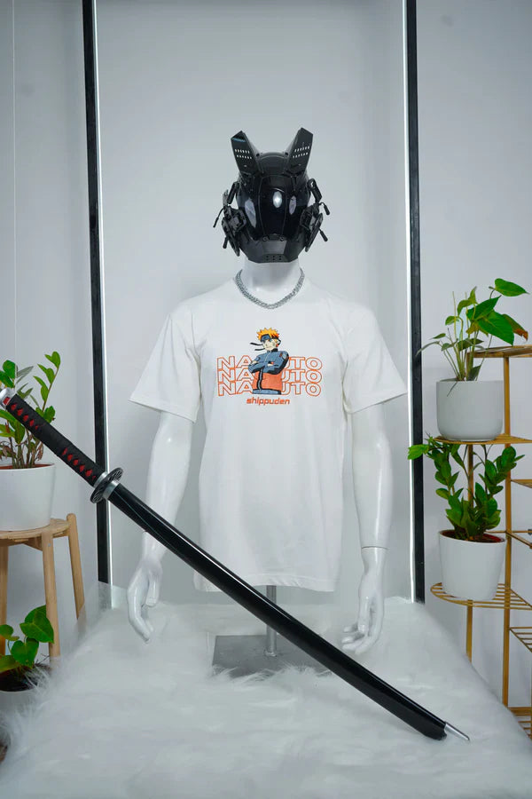 NARUTO EMBROIDERY OVER-SIZED T SHIRT - My Store