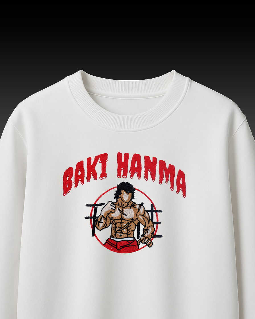 BAKI HANMA EMBROIDERY OVER-SIZED T SHIRT