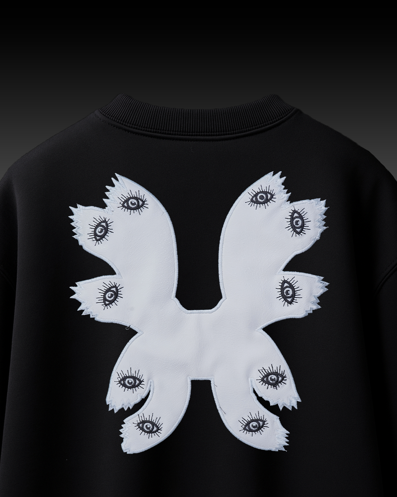 EYE APPLIQUE WITH EMBROIDERY OVER-SIZED T SHIRT