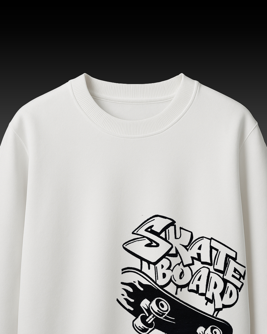 SKATE BOARD EMBROIDERY OVER-SIZED T SHIRT