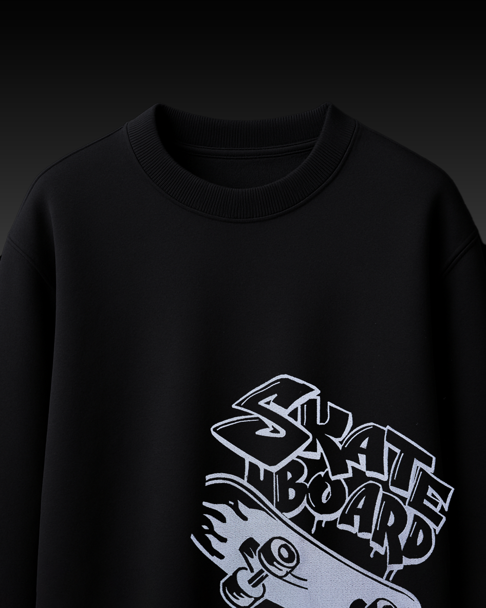 SKATE BOARD EMBROIDERY OVER-SIZED T SHIRT