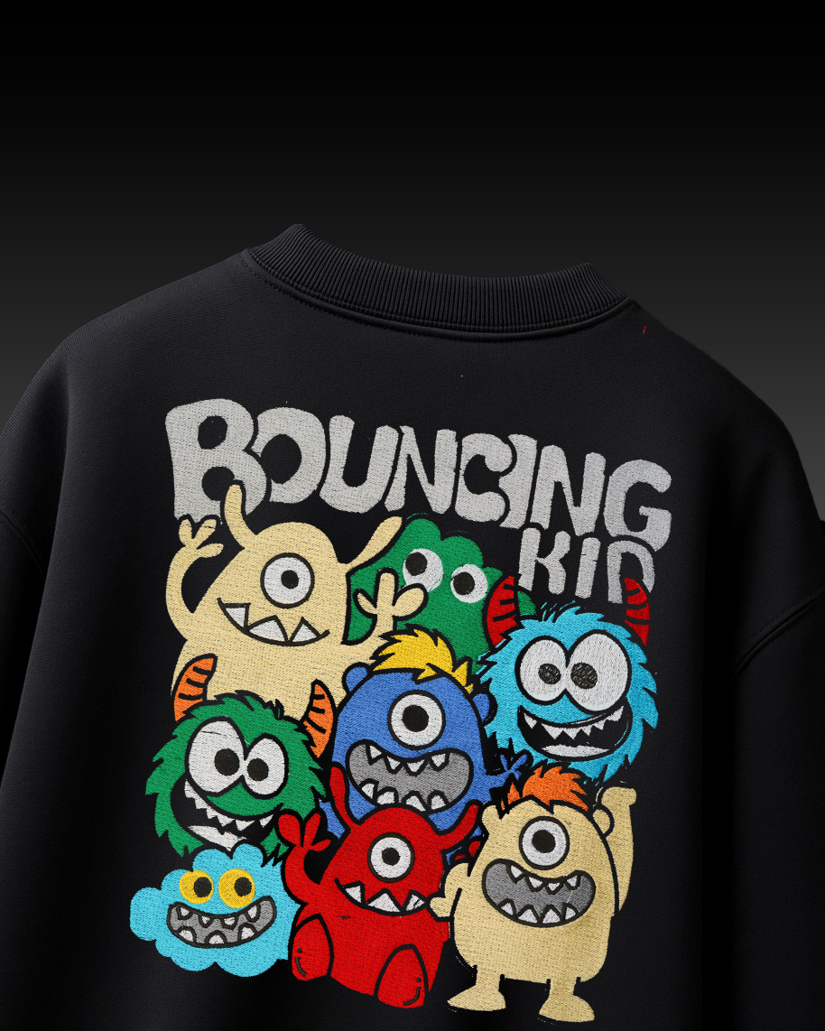 BOUNCING KIDZ EMBROIDERY OVER-SIZED T SHIRT