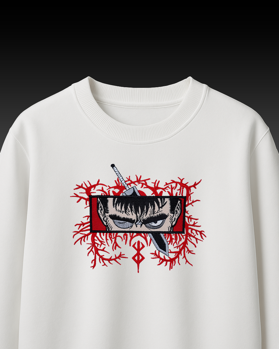 BERSERK RED VEINS EMBROIDERY OVER-SIZED T SHIRT