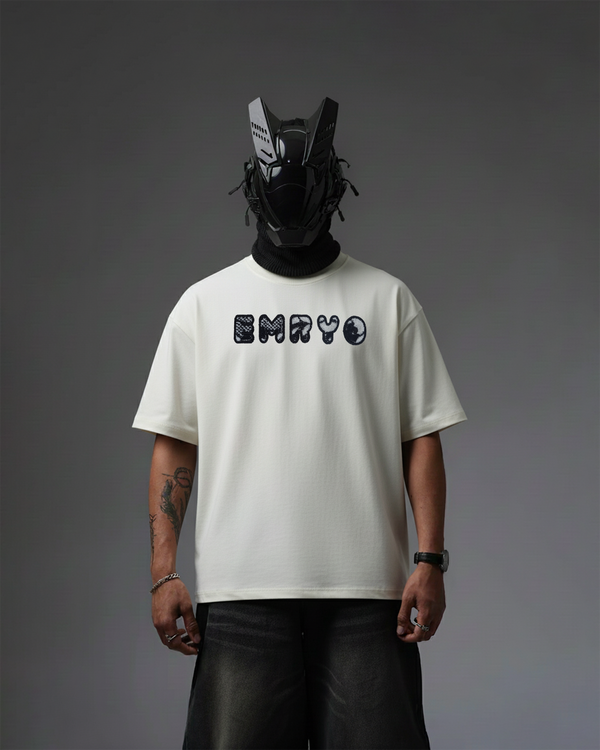 Emryo Applique Embroidery Over-Sized T Shirt