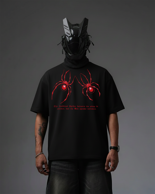 Spiders Embroidery Over-Sized T Shirt