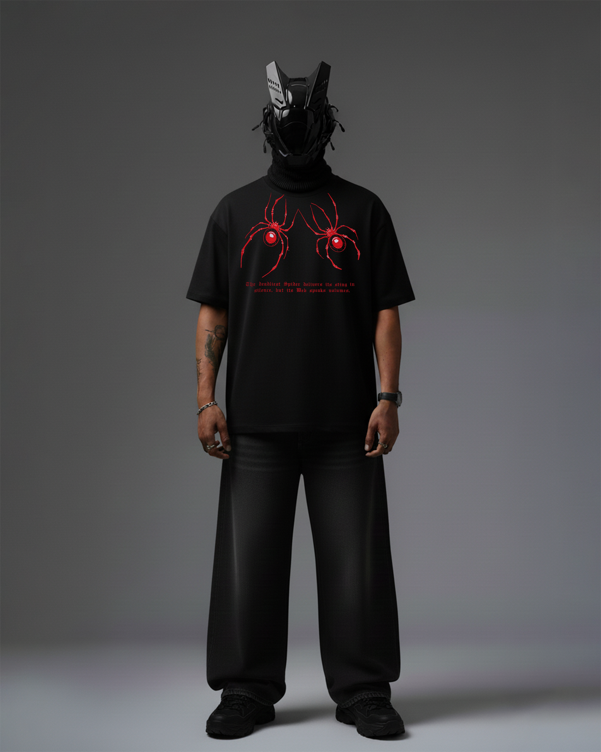 SPIDERS EMBROIDERY OVER-SIZED T SHIRT