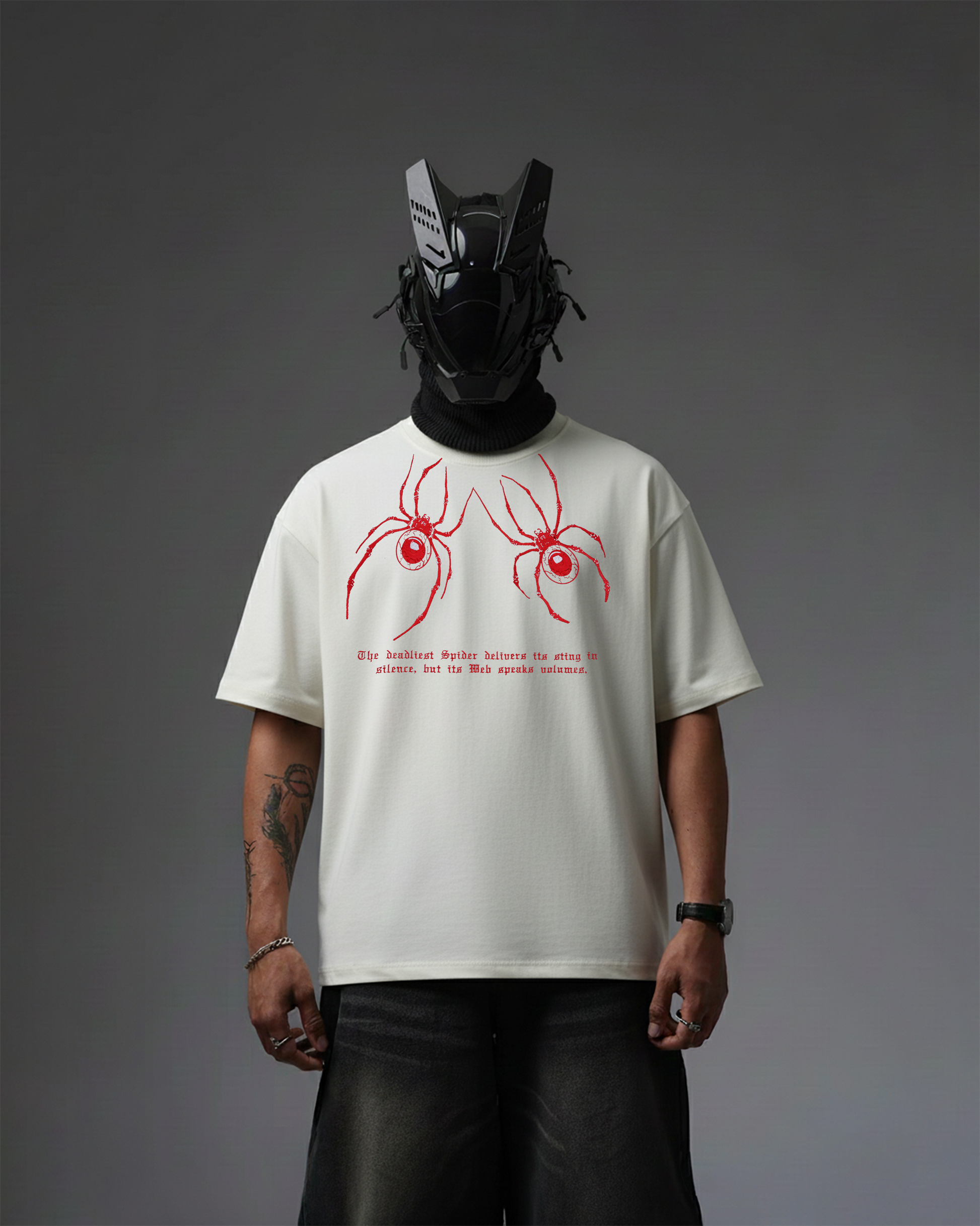 SPIDERS EMBROIDERY OVER-SIZED T SHIRT