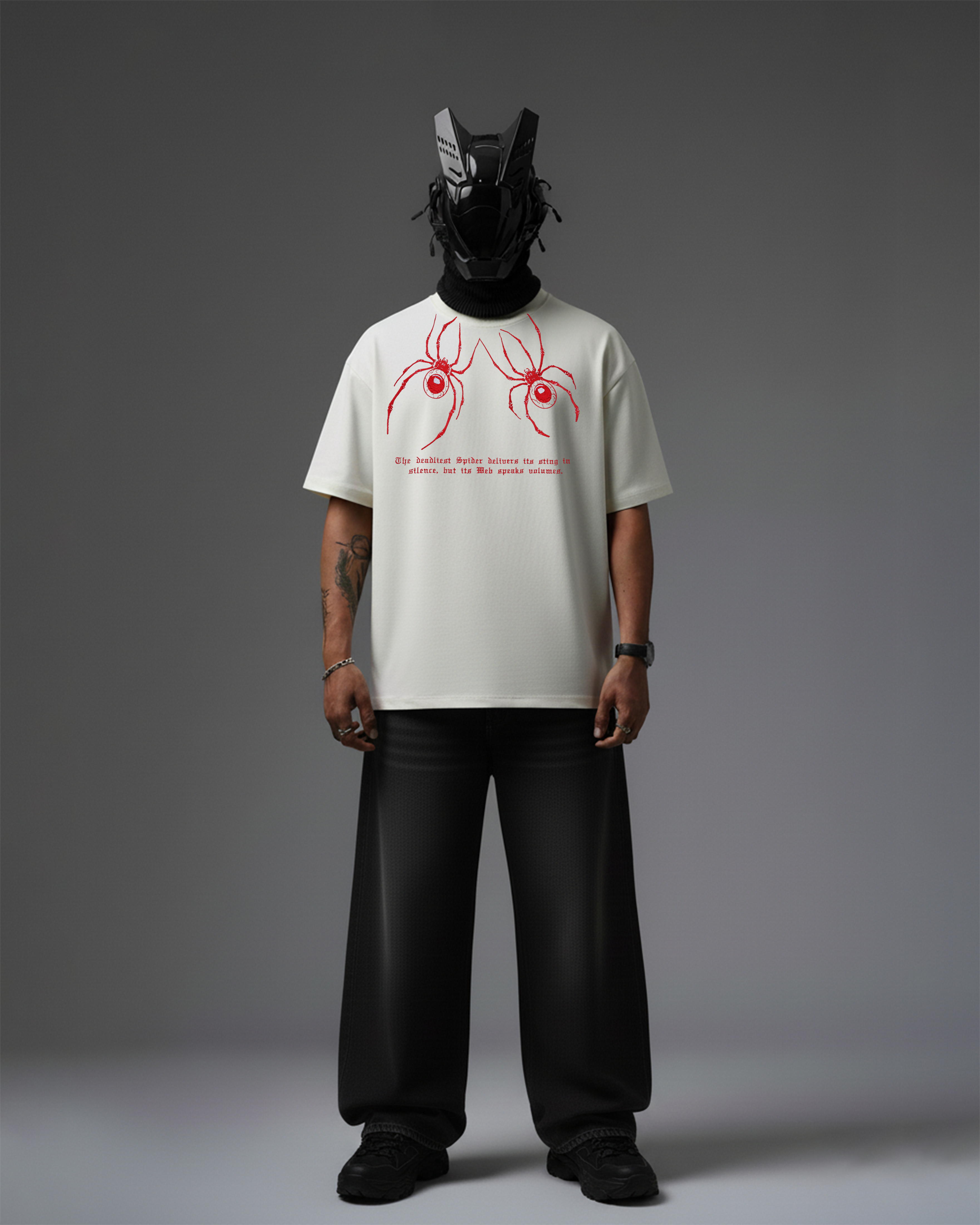 SPIDERS EMBROIDERY OVER-SIZED T SHIRT