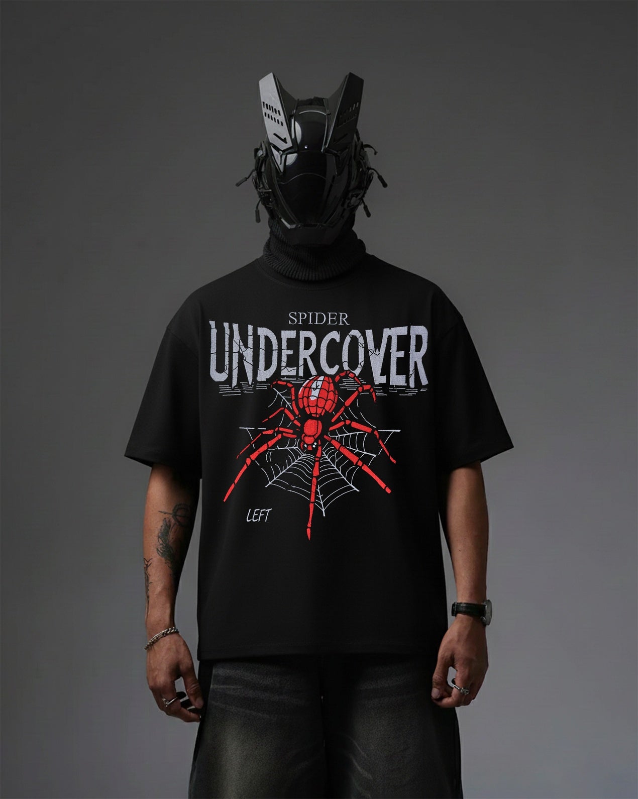 SPIDER UNDERCOVER EMBROIDERY OVER-SIZED T SHIRT