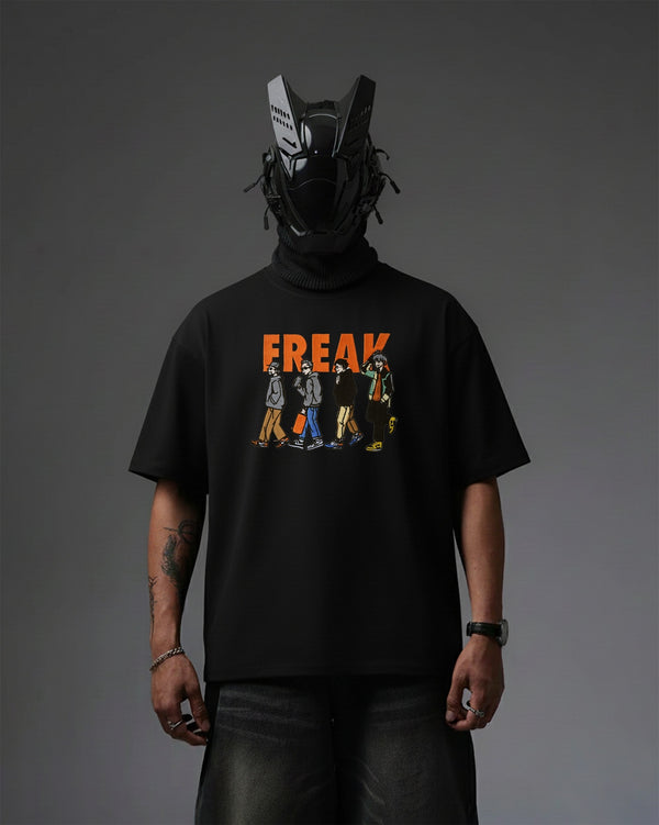 Freak Friends Embroidery Over-Sized T Shirt