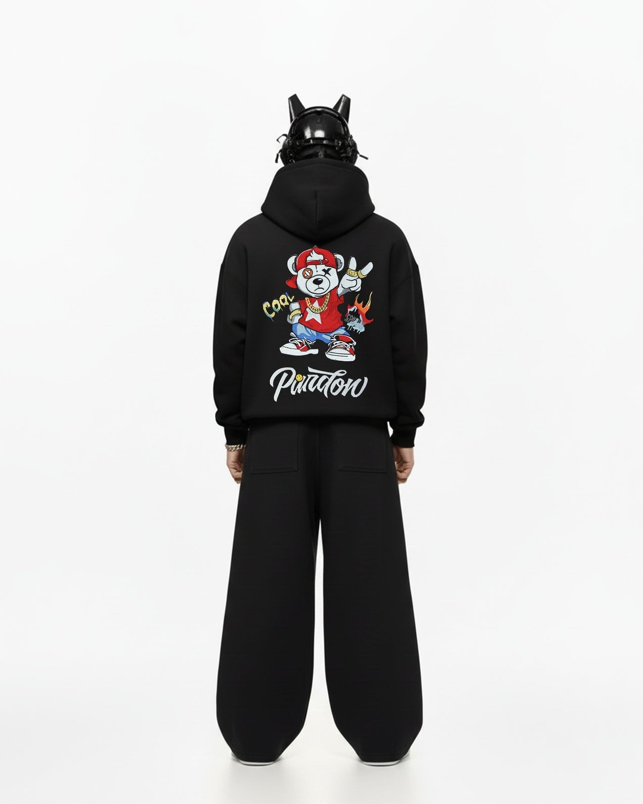 COOL BEAR EMBROIDERED OVERSIZED HOODIE