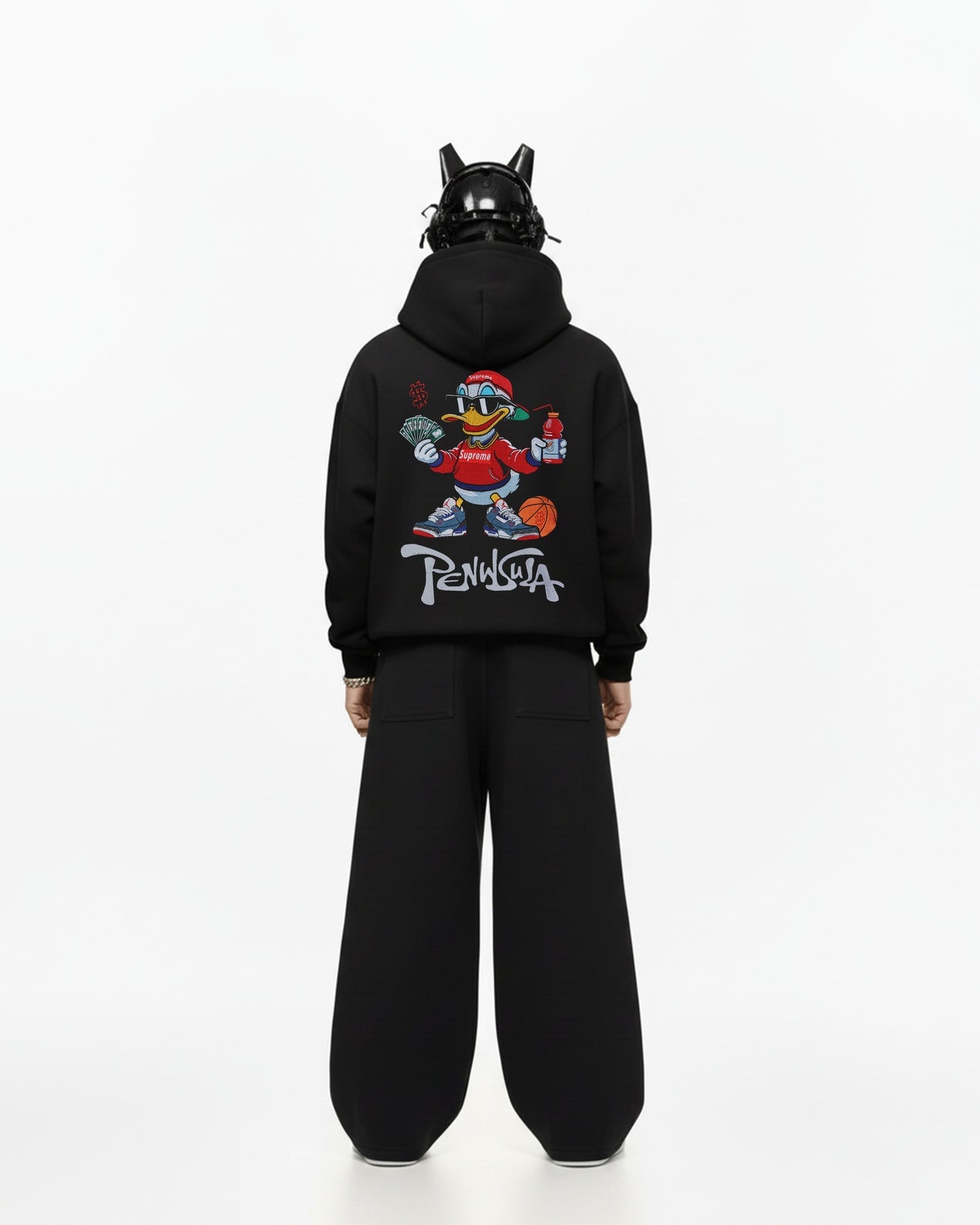 PENINSULA DUCK EMBROIDERED OVER-SIZED HOODIE