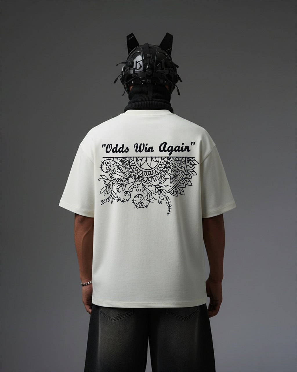 ODDS WIN AGAIN EMBROIDERY OVER-SIZED T SHIRT