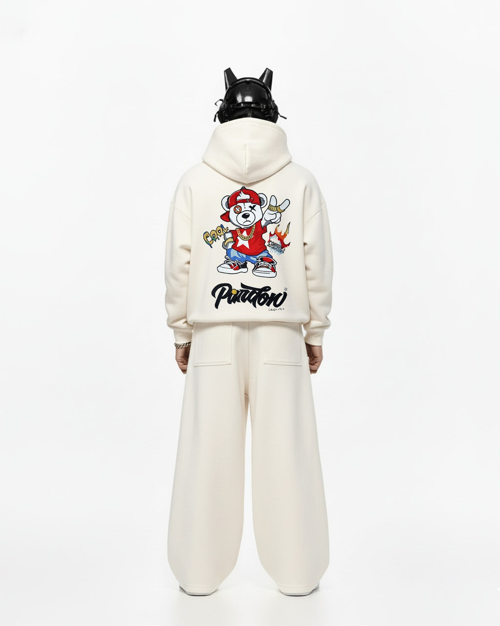 COOL BEAR EMBROIDERED OVERSIZED HOODIE