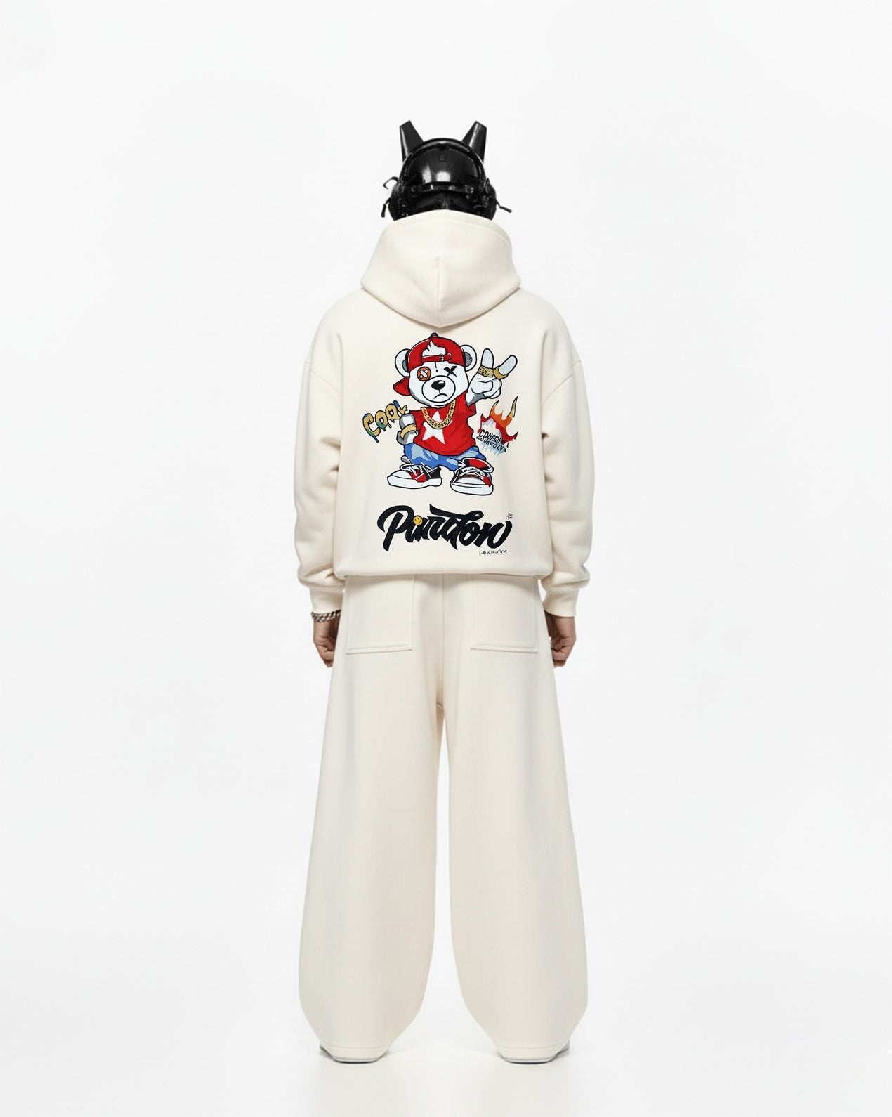COOL BEAR EMBROIDERED OVERSIZED HOODIE