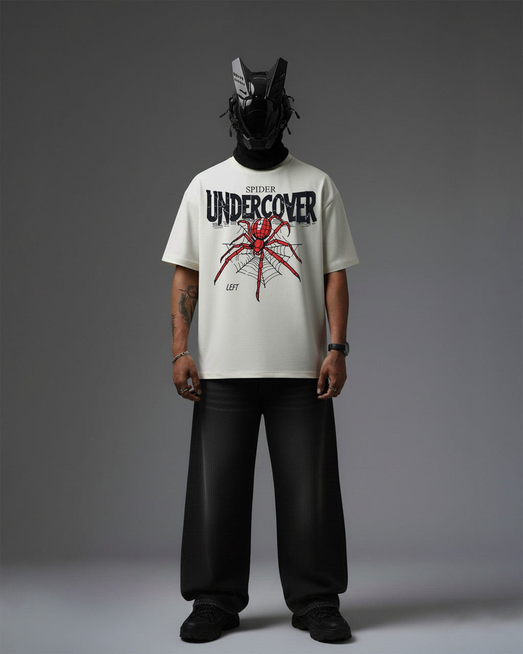 SPIDER UNDERCOVER EMBROIDERY OVER-SIZED T SHIRT