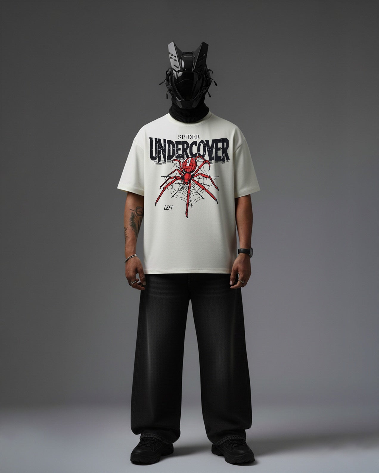 SPIDER UNDERCOVER EMBROIDERY OVER-SIZED T SHIRT
