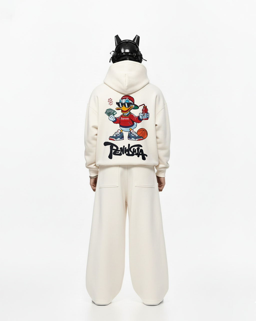 PENINSULA DUCK EMBROIDERED OVER-SIZED HOODIE