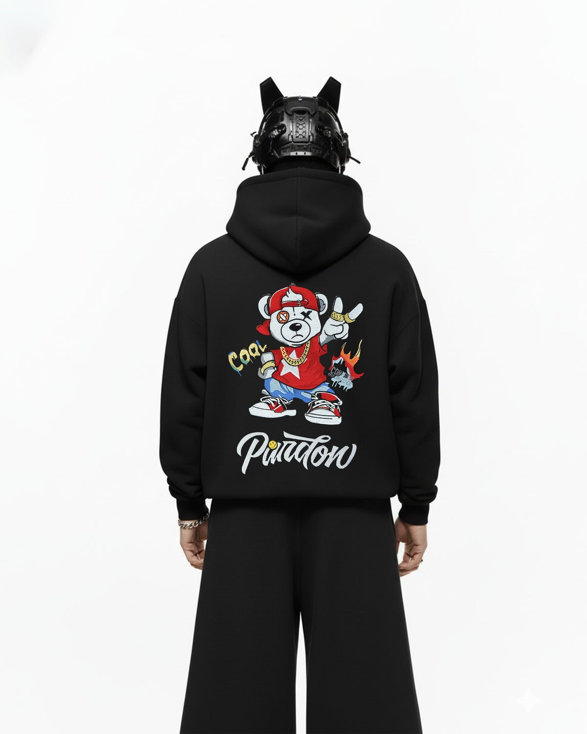 Cool Bear Embroidery Oversized Hoodie