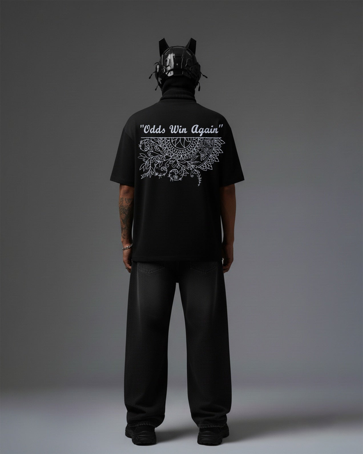 ODDS WIN AGAIN EMBROIDERY OVER-SIZED T SHIRT