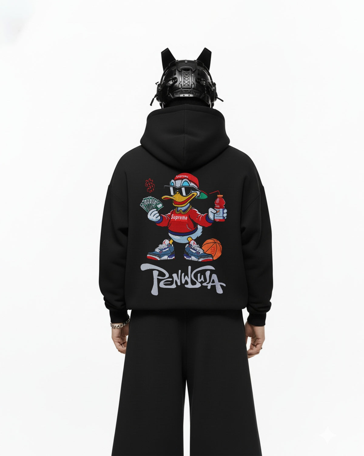 Peninsula Duck Embroidery Oversized Hoodie