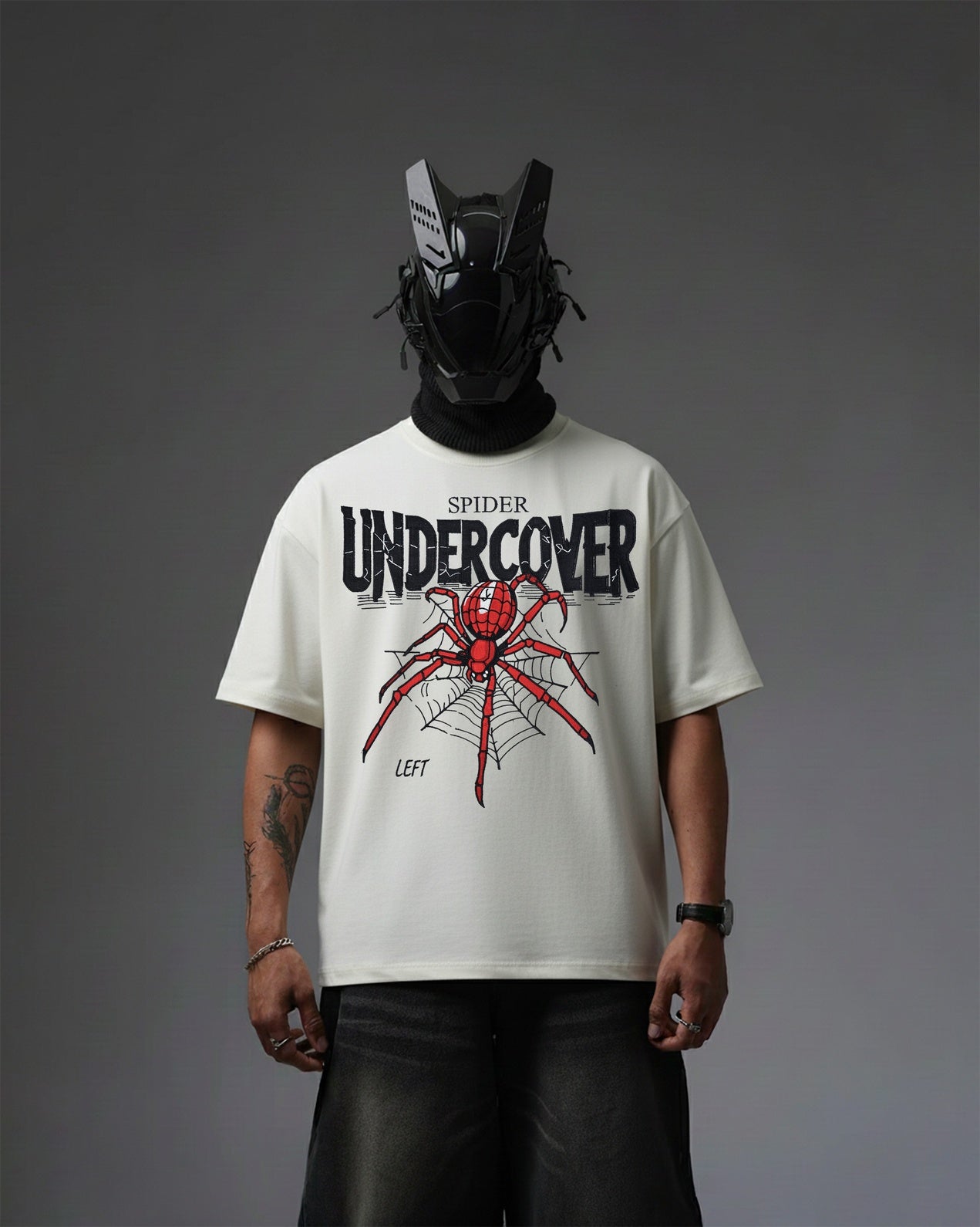 SPIDER UNDERCOVER EMBROIDERY OVER-SIZED T SHIRT