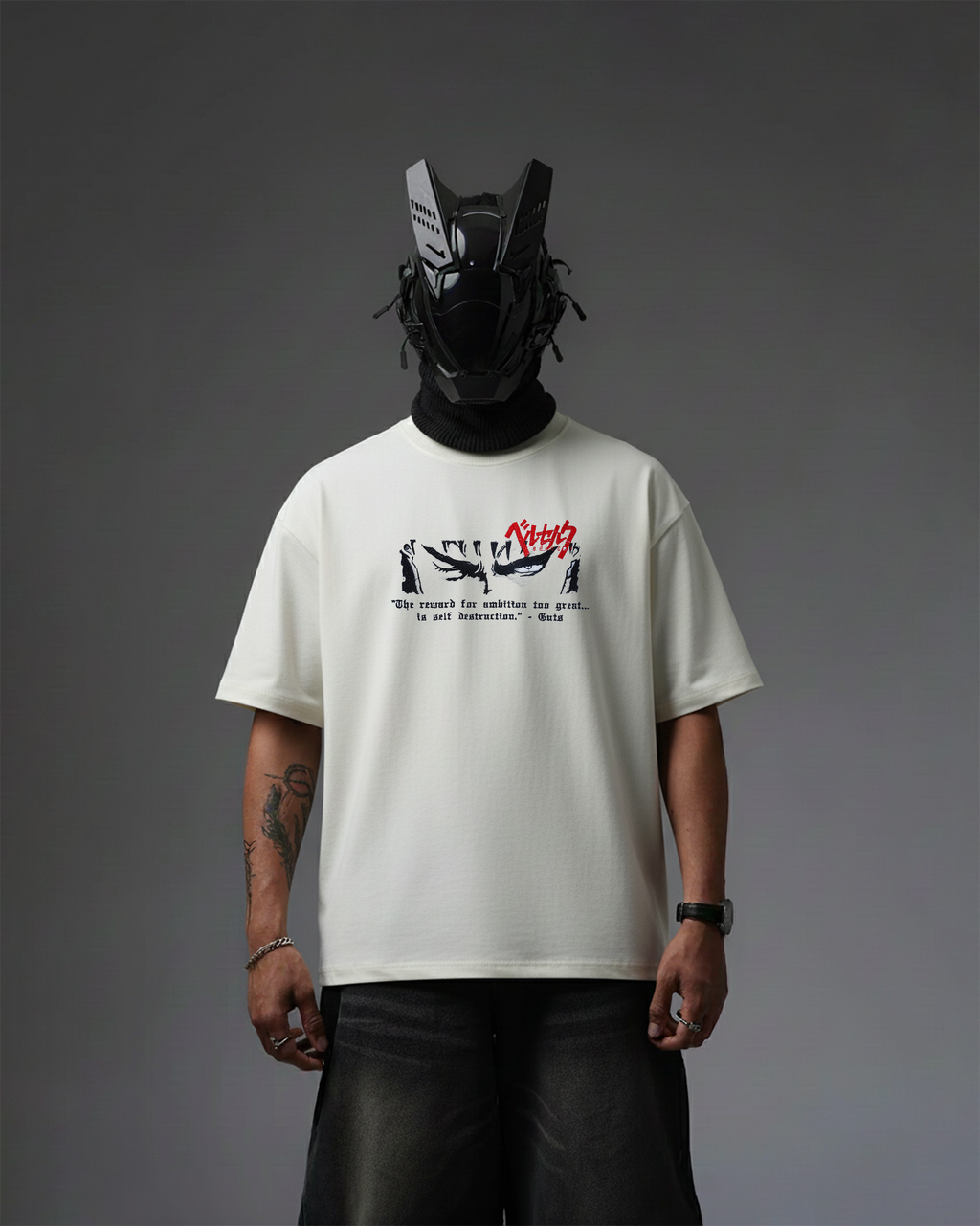 BERSERK EMBROIDERY OVER-SIZED T SHIRT