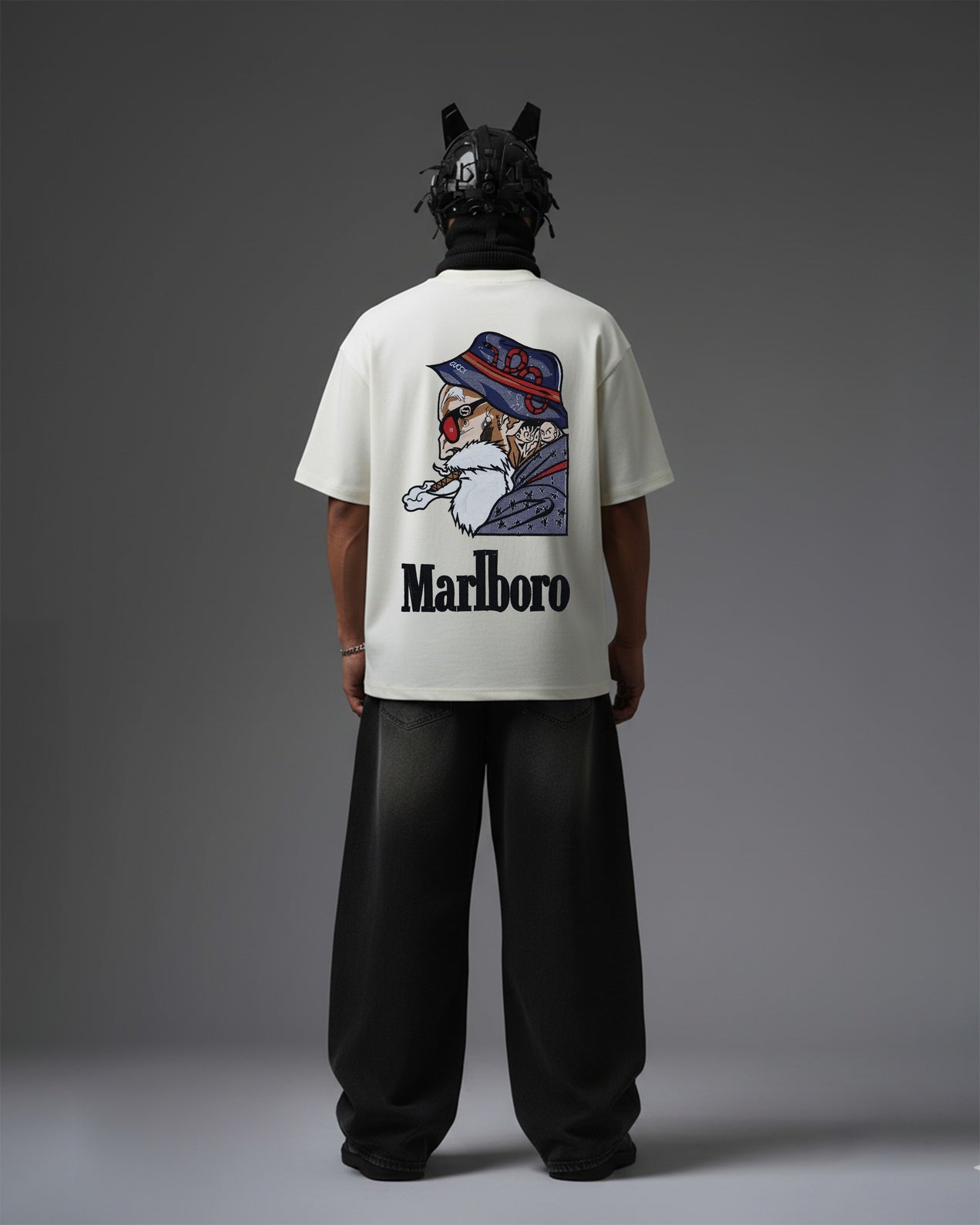 MARLBORO EMBROIDERY OVER-SIZED T SHIRT