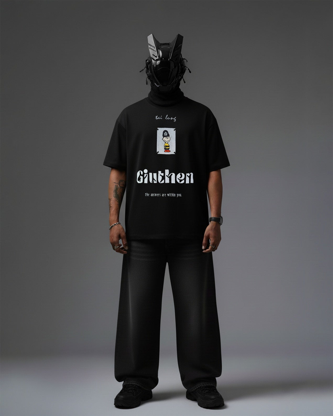 GIUTHEN EMBROIDERY OVER-SIZED T SHIRT