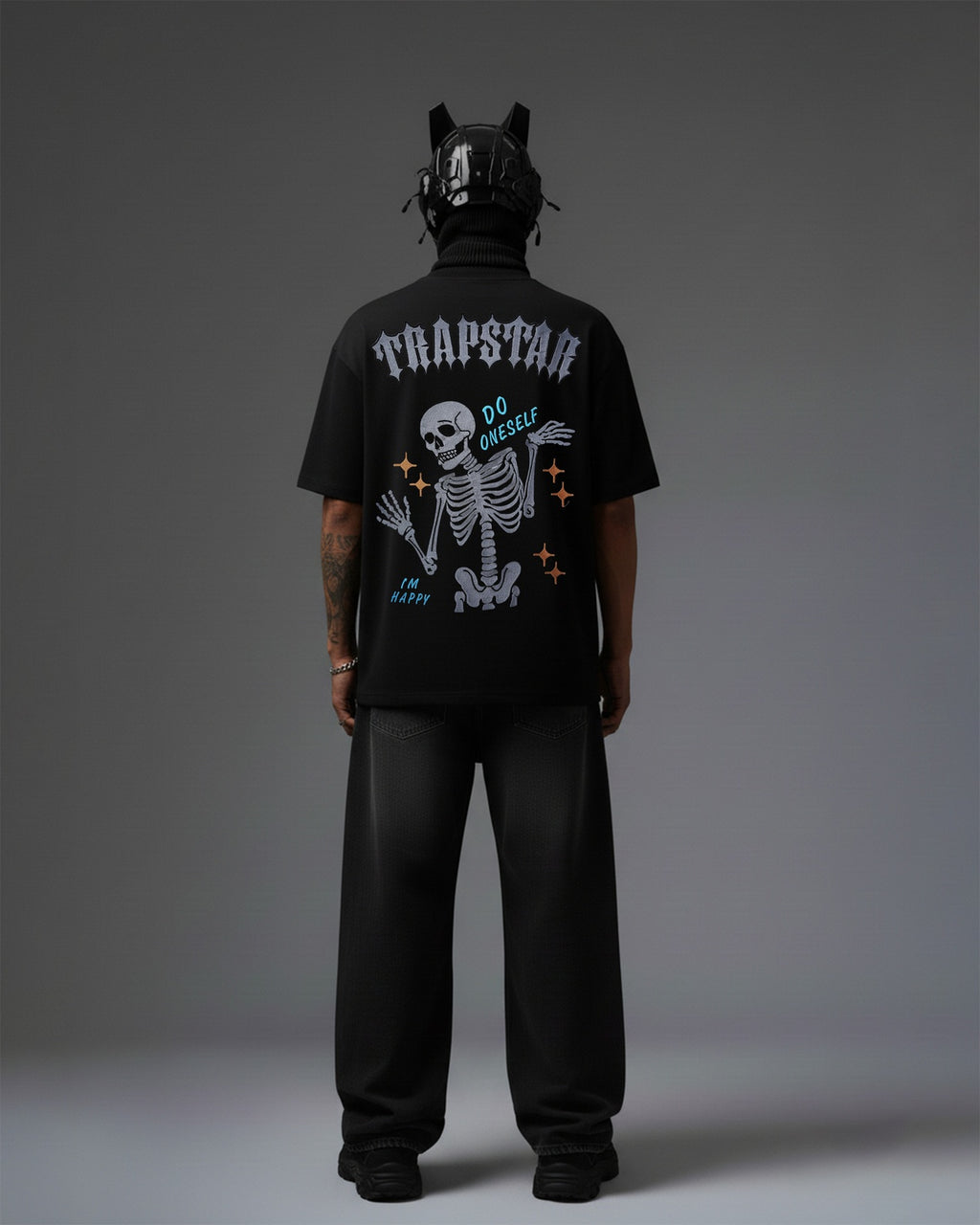TRAPSTAR SKELETON EMBROIDERY OVER-SIZED T SHIRT