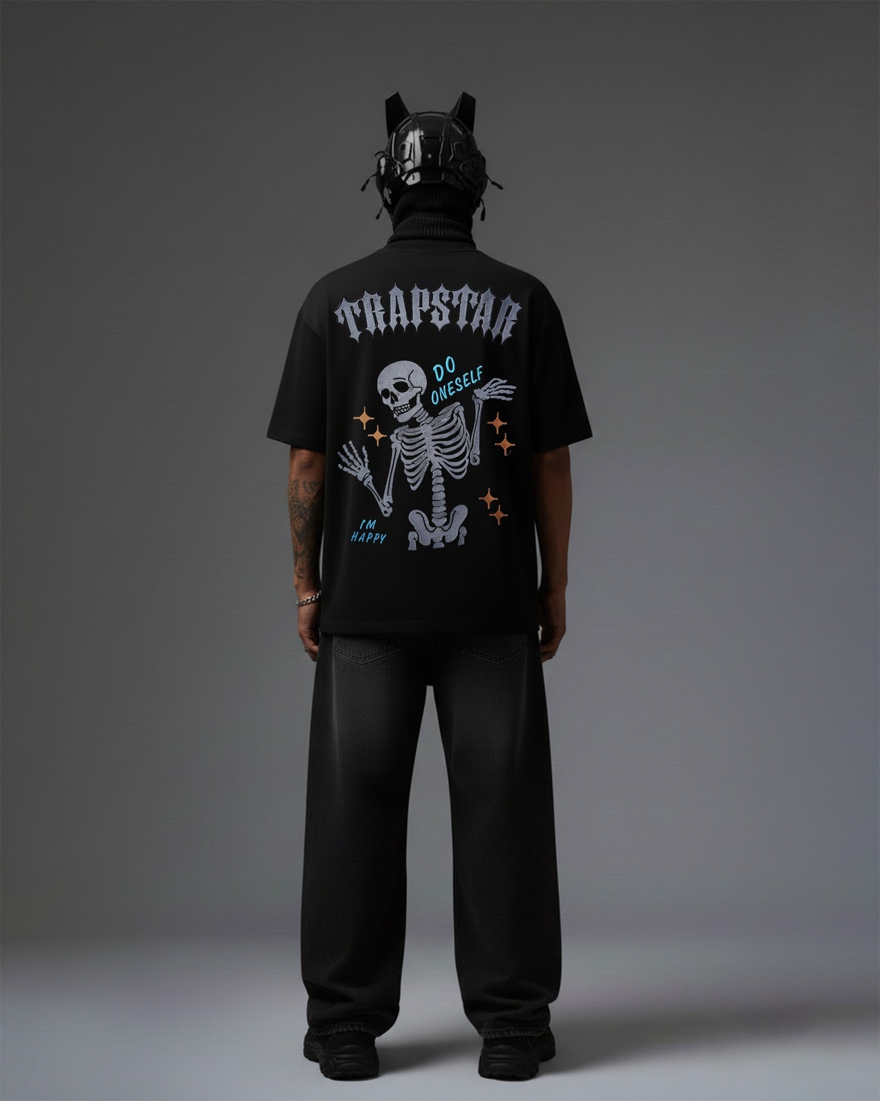 TRAPSTAR SKELETON EMBROIDERY OVER-SIZED T SHIRT